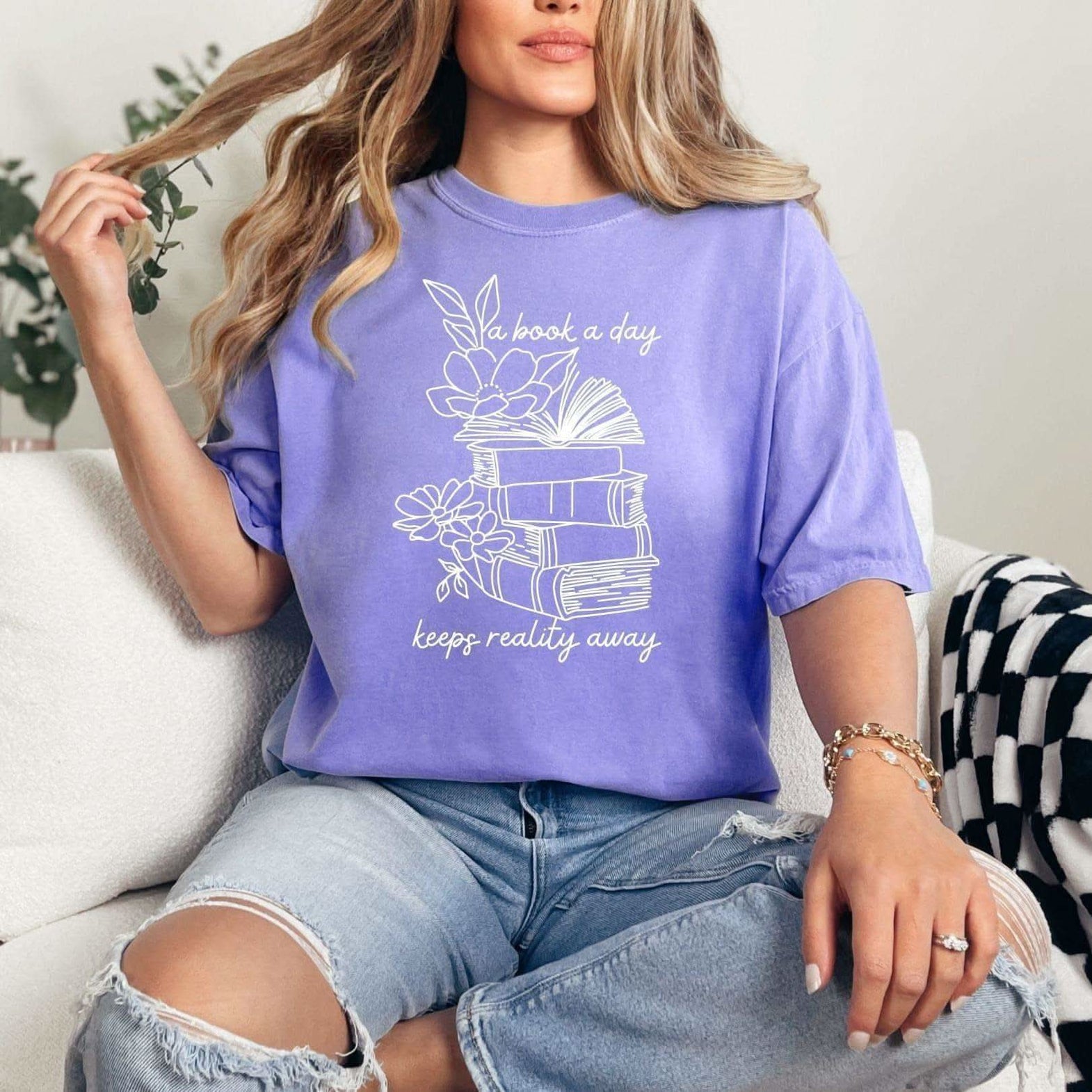 A Book A Day Graphic Tee - SwagglyLife Home & Fashion